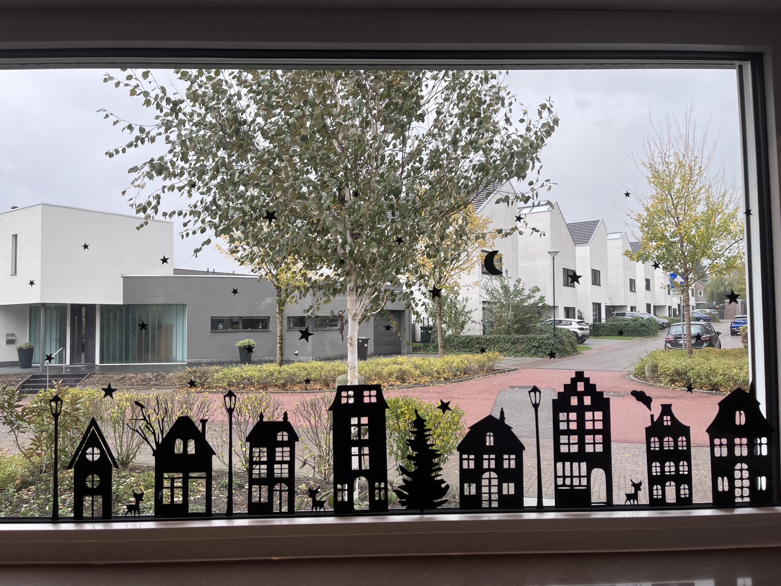 voorbeeld winterlandschap op het raam